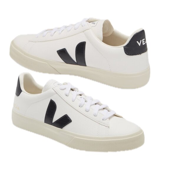 Veja Esplar Logo Leather Extra White / Black Sneakers Unisex Size 8 - Picture 1 of 9